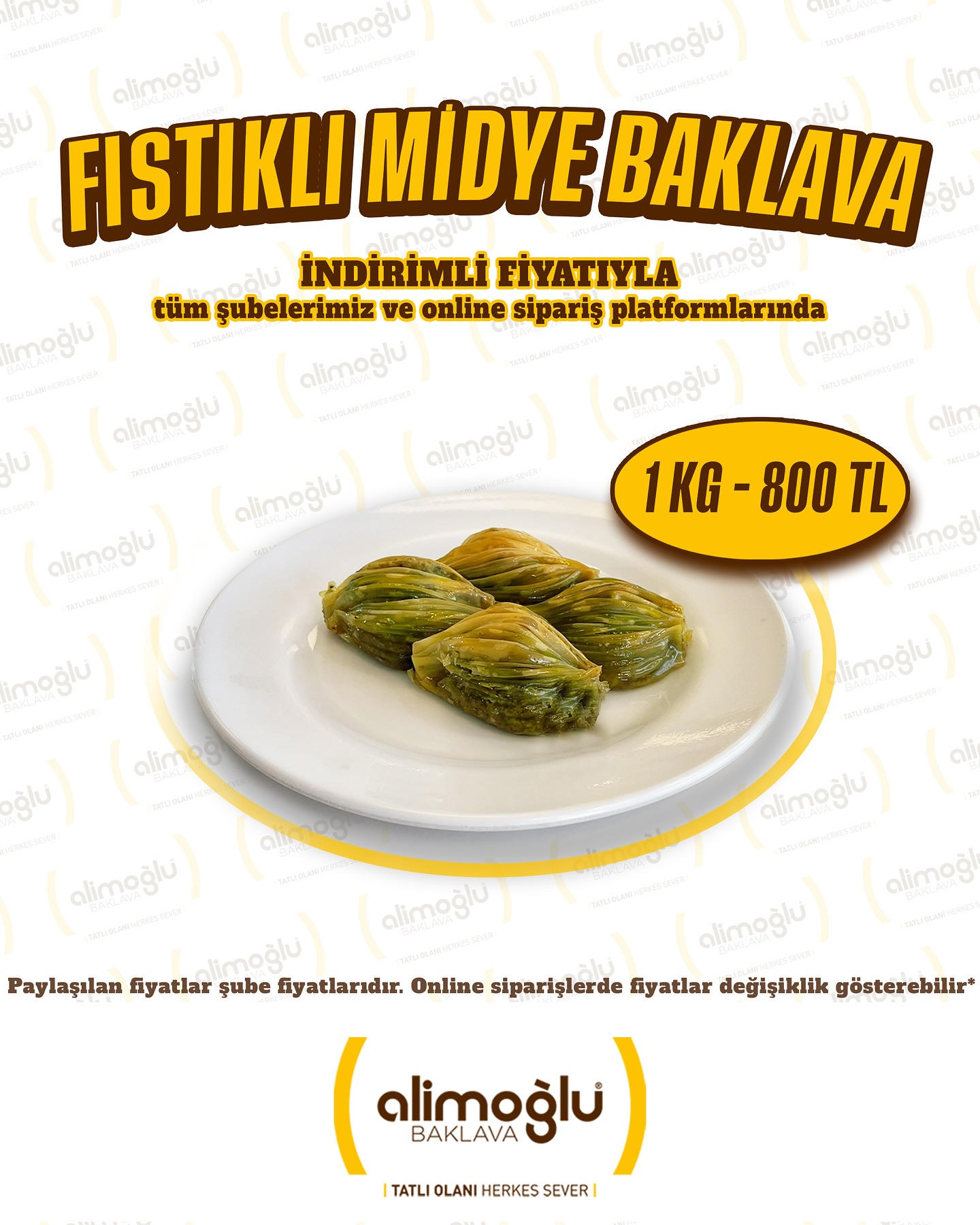 Fıstıklı midye baklava